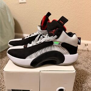 Jordan Men's Black, White, and Red Athletic Shoes